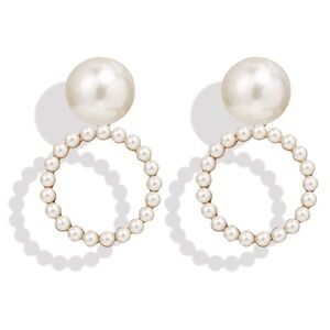 *ALEJANDRINA* Pearl x Gold Round Fashion Earrings